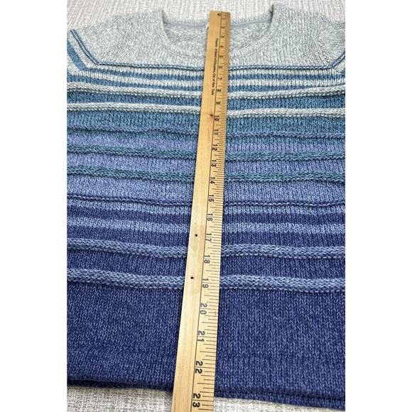 LL Bean Cable Knit Ombre Fisherman Sweater Womens S Cotton 3D Chunky Purple - Picture 7 of 8